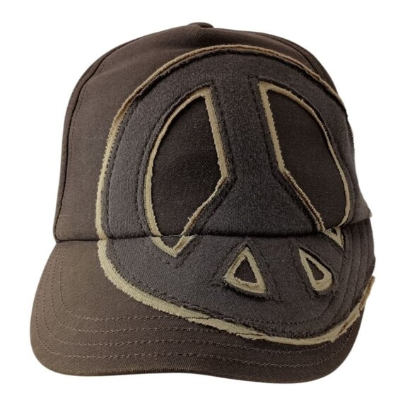 Gymboree Hat Cap Snap Back Kids Youth 8-Up Adjustable Brown with Peace Sign - Picture 1 of 6
